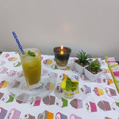 A picture of Raw mango mint sharbat.