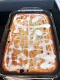 Blueberry Coffee Cake with Vanilla Glaze-less than 2 carbs