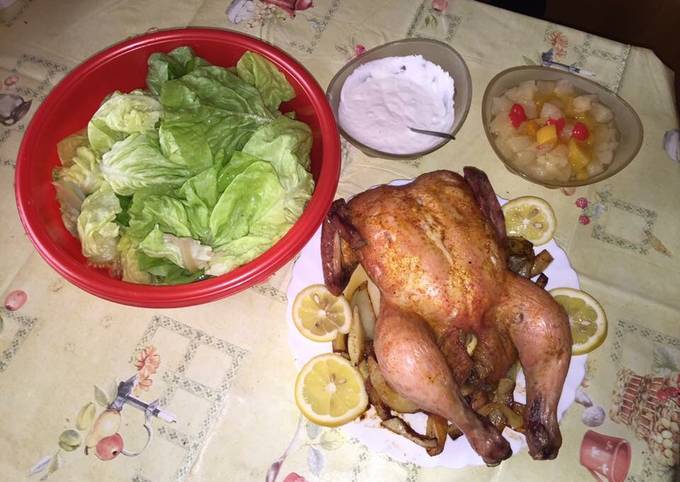 Egészben sült csirke recept foto