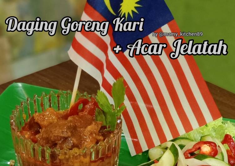 Daging Goreng Kari + Acar Jelatah
