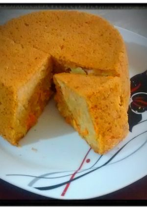 Una foto de Pudín de pan con zanahoria y manzana