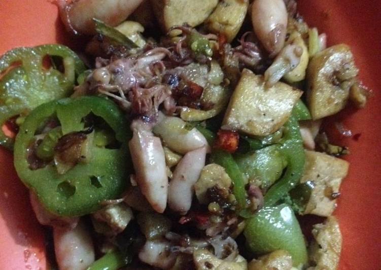 Bahan Membuat Cumi asin tahu merah merekah yang Enak Banget