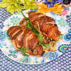 A picture of Egg Croissant Breakfast Bake.