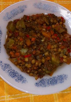 Una foto de Guiso de lentejas saludable
