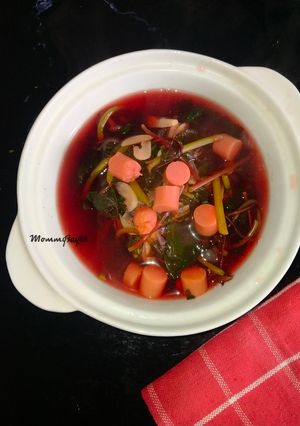 Foto resep Tumis Bayam Merah Sosis