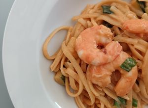 Une photo de Linguinie aux crevettes