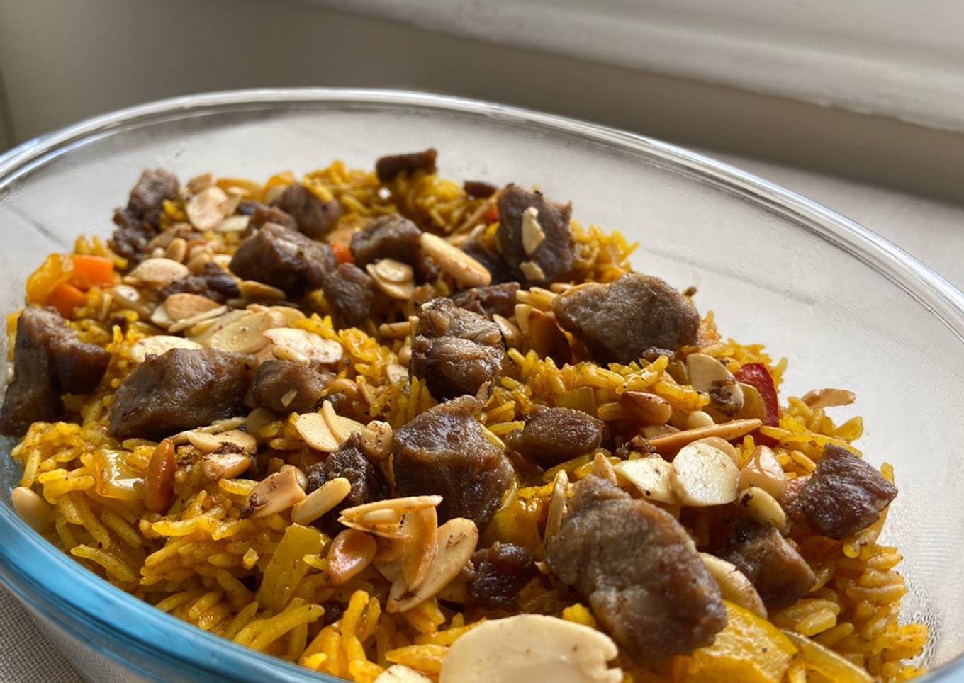 Kabsa spices + Kabsa rice - Saudi rice with lamb meat