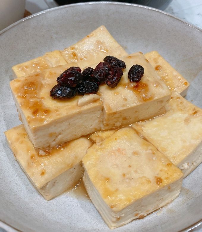 蔓越莓煎豆腐 的食譜成品照片
