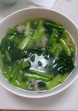 Hình của món Canh cải nấu thịt băm.