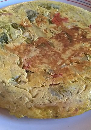 Una foto de Tortilla de la granja, sin fritar y deliciosa