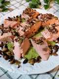 Salmone su letto verde