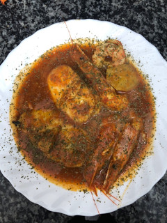 Una foto de 393. Suquet de rape y gambones (principal pescado)