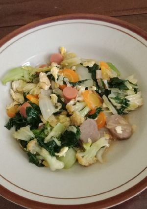 Foto resep Ca sayur basosis (baso dan sosis)