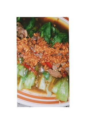 Foto resep Pokcoi siram daging sapi bawang putih