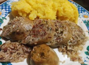 Una foto de Tripa rellena con arroz y chorizo