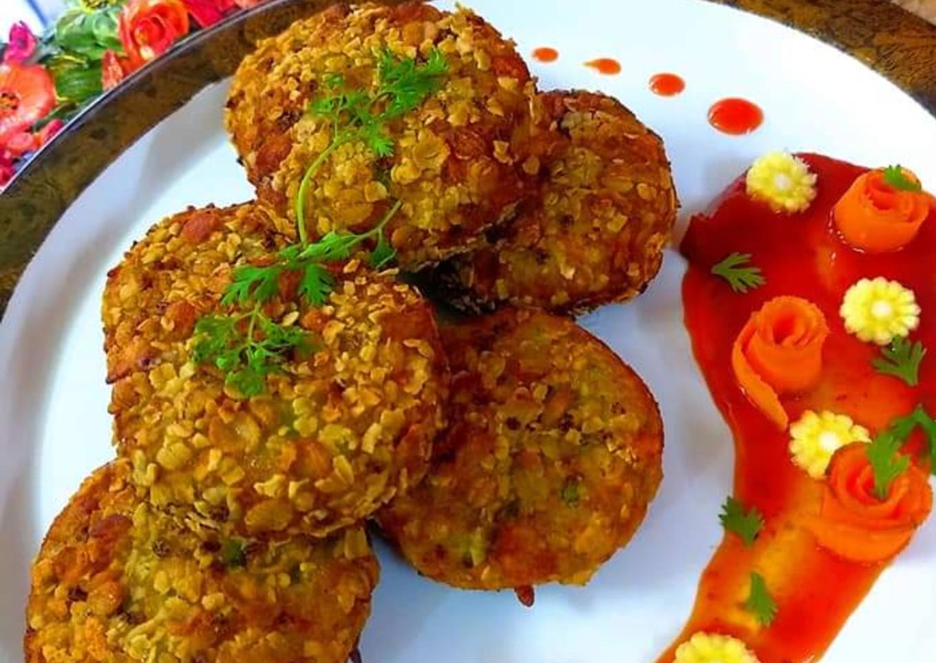 Rice oats cheesy cutlets