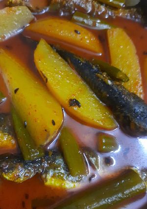 পেযাজকলি আলু দিযে ট্যাংরা মাছের কারি(ঝোল) (tangra macher jhol recipe in Bengali) রেসিপির প্রধান ছবি