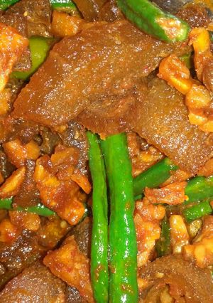 Foto resep Oseng kikil tempe kacang panjang