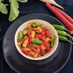 Carrot, chilli, radish pickle (instant) A picture of Carrot, chilli, radish pickle (instant).