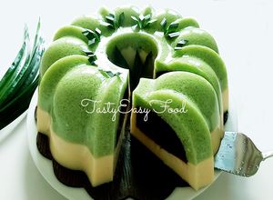 Foto resep PUDING LUMUT versi Full Lumut | Rasa Pandan, Coklat dan Butter
