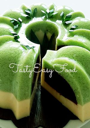 Foto resep PUDING LUMUT versi Full Lumut | Rasa Pandan, Coklat dan Butter