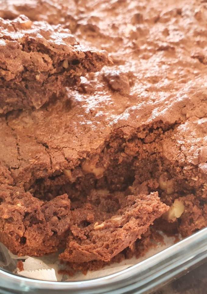 Una foto de Brownie bajo en azúcar e increíble