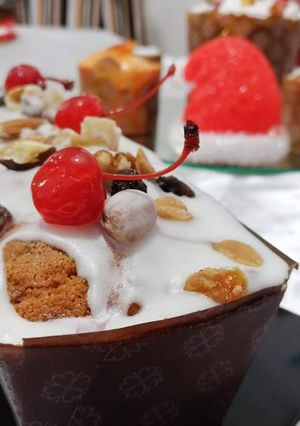 Una foto de Budín de cerezas