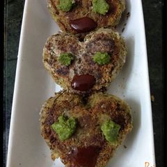 A picture of Leftover boiled Kala Chana makeover Kale Chana Suran Cutlets.