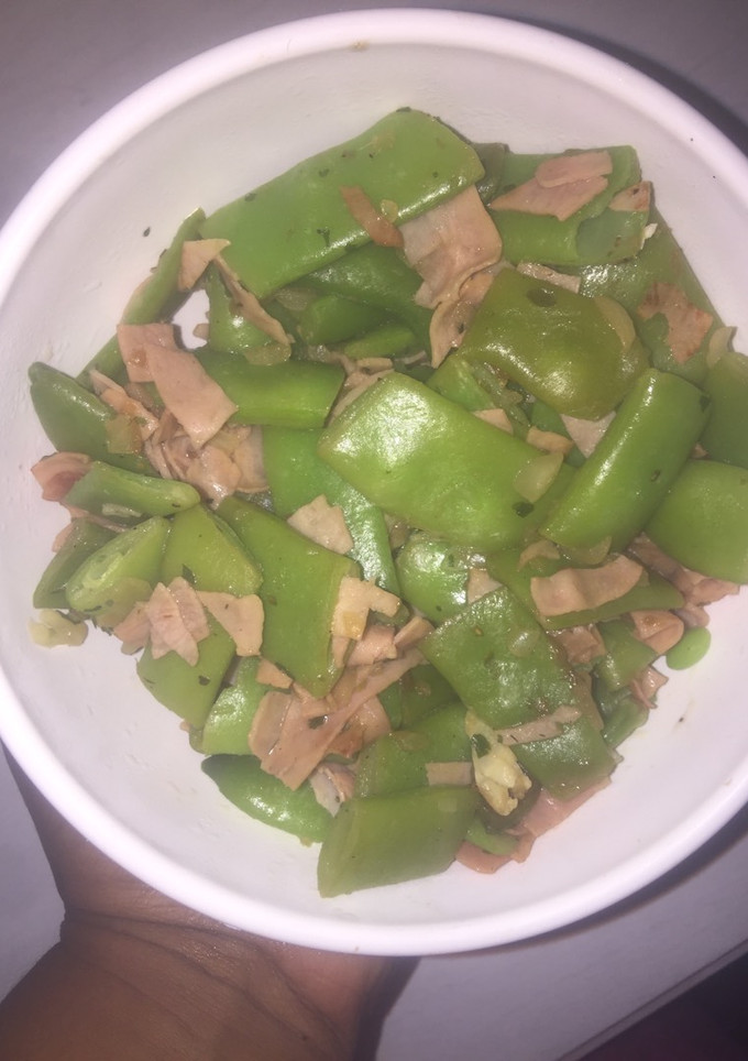 Una foto de Judías verdes con jamón cocido