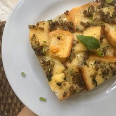 A picture of Savory Bread Pudding.
