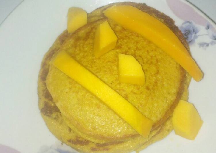 Mango oatmeal pancake