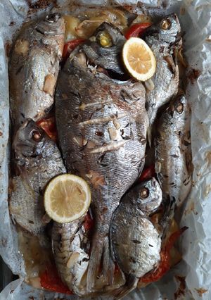 Une photo de Dorade au four