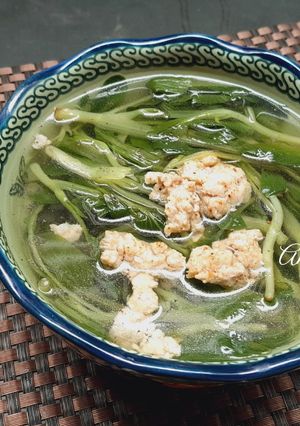 Hình của món Canh cải thìa con nấu thịt vai xay.