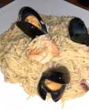 Pasta con Camarón y mejillón al Chipotle Sonorense