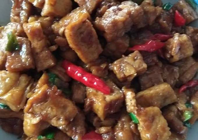 Tempe tahu orek saos tiram