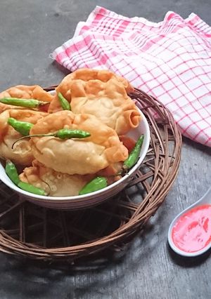 Foto resep Kantong Pangsit Isi Mie Instan