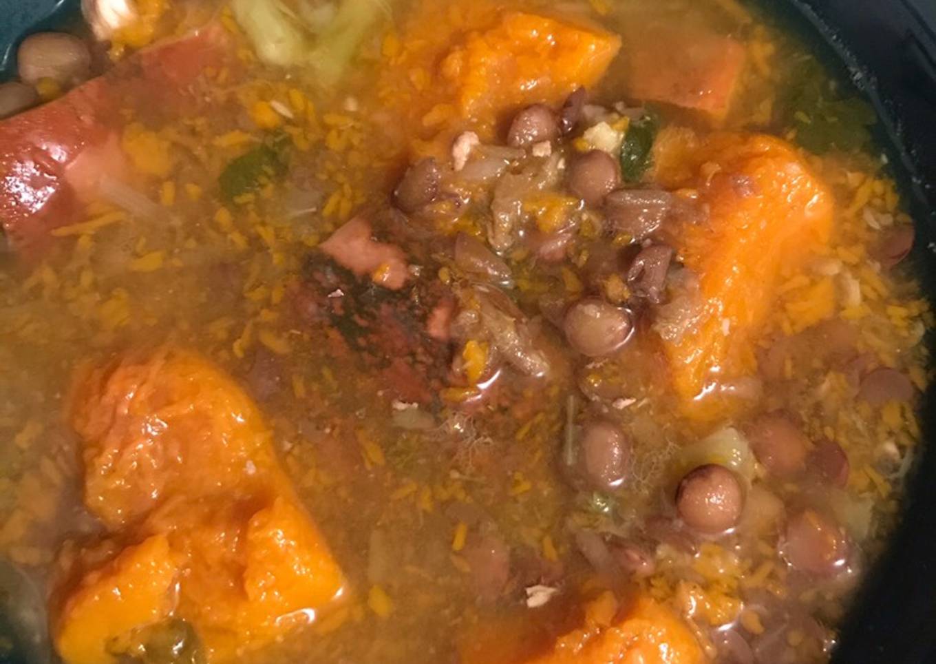 Sopa de lentejas con ahuyama