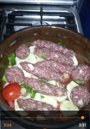 صورة لوصفة طاجن كفتة بالبطاطس لايت