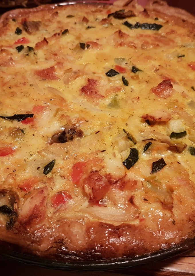 Una foto de Quiche de Calabacín y Salmón