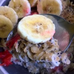 A picture of Chia Seed Plum Oatmeal #vegancontest.