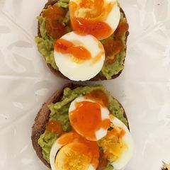 A picture of Avocado and egg toast.