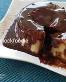 Custard Cake with chocolate Syrup