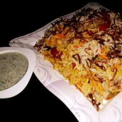 A picture of Degi style Chana pulao.