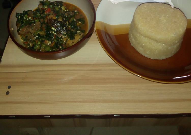 Simple Way to Prepare Any-night-of-the-week Okra Vegetable and Eba