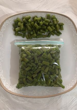 عکسی از دستور بلانچ کردن لوبیا سبز 👩🏻‍🍳