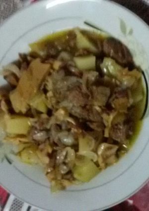 صورة لوصفة لحمه عجل بالبصل والفطر