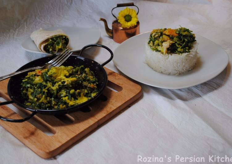 Persian sour herbs stew (Torshi tareh)