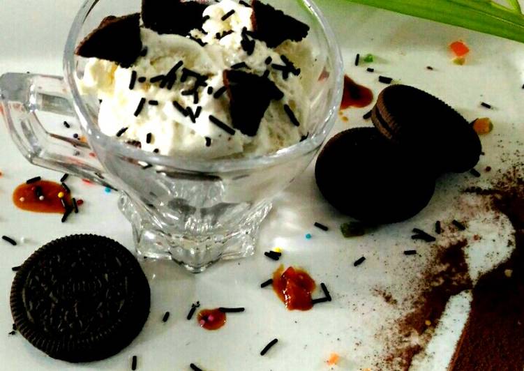 #Family.#Wheat flour ice cream with Oreo biscuits