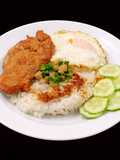 SP.0686 - Broken Rice with Caramelized Pork Chop and Sunny-Side-Up Egg