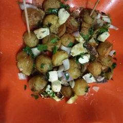 A picture of Baby potato and cornflour paneer chat.